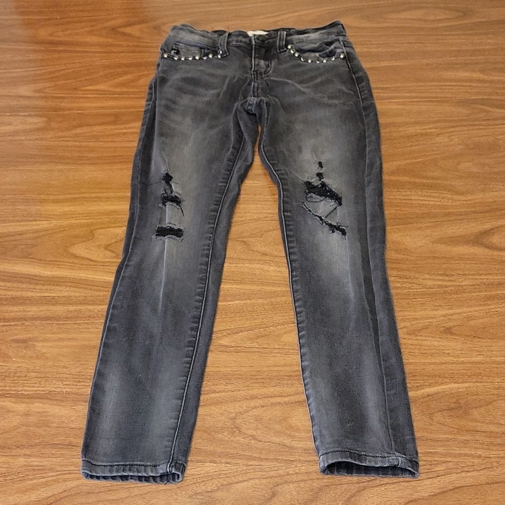 Girls Black Adjustable Waist KanCan Jeans sz 12